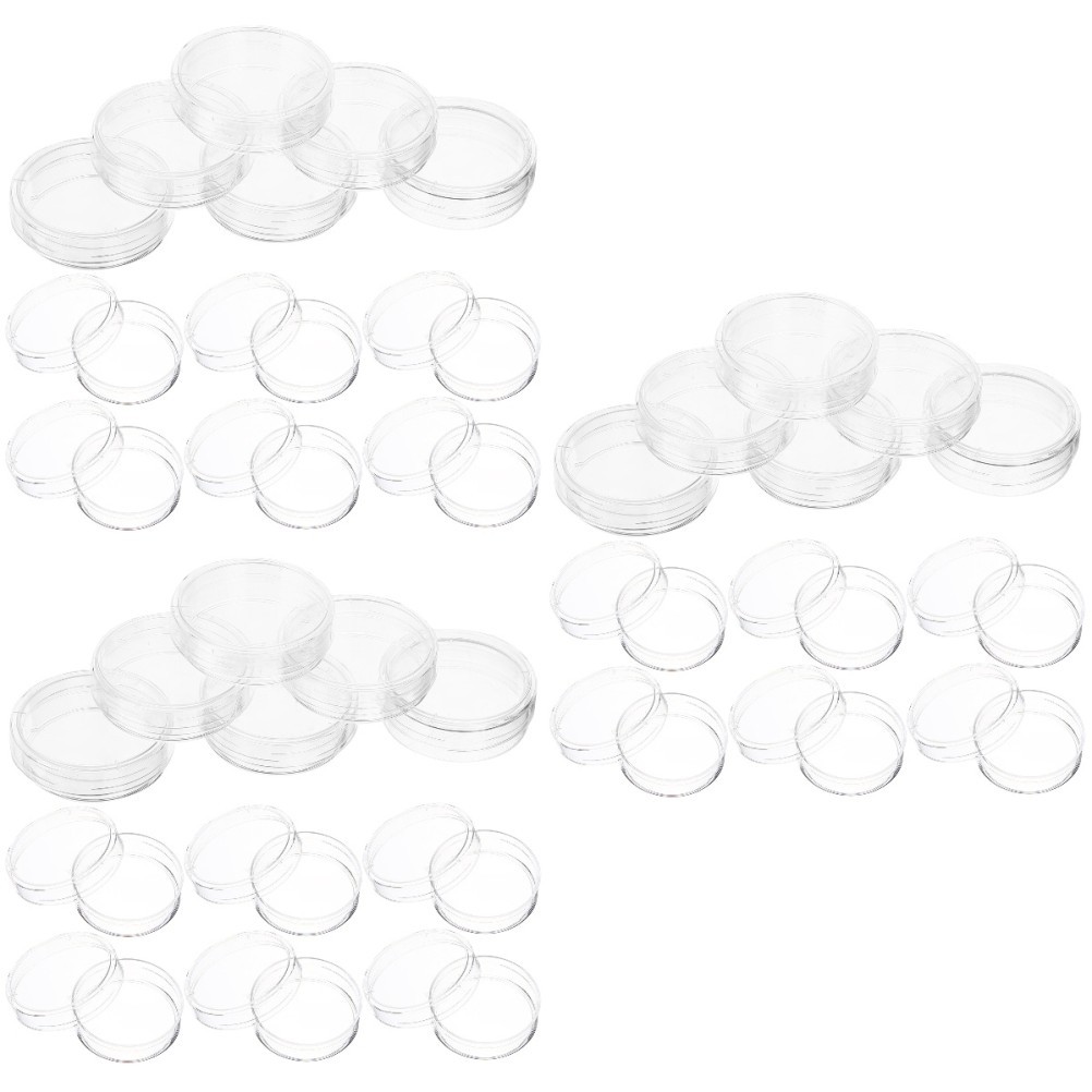 Set of 3 Lab Petri Round Culture with Lid Science