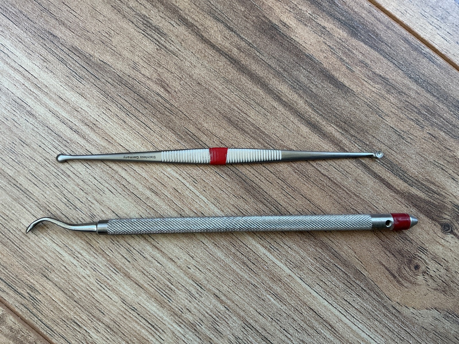 2-Tiemann Surgical Dermal Curette Size Unknown Stainless Steel Instrument German