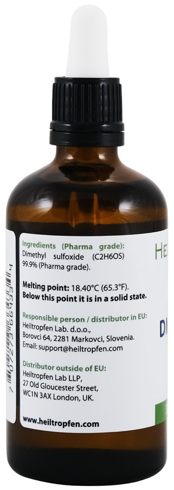 DMSO Dimethyl Sulfoxide 3.4 Oz | Pharma Grade, High Purity, Low Odor, Tested