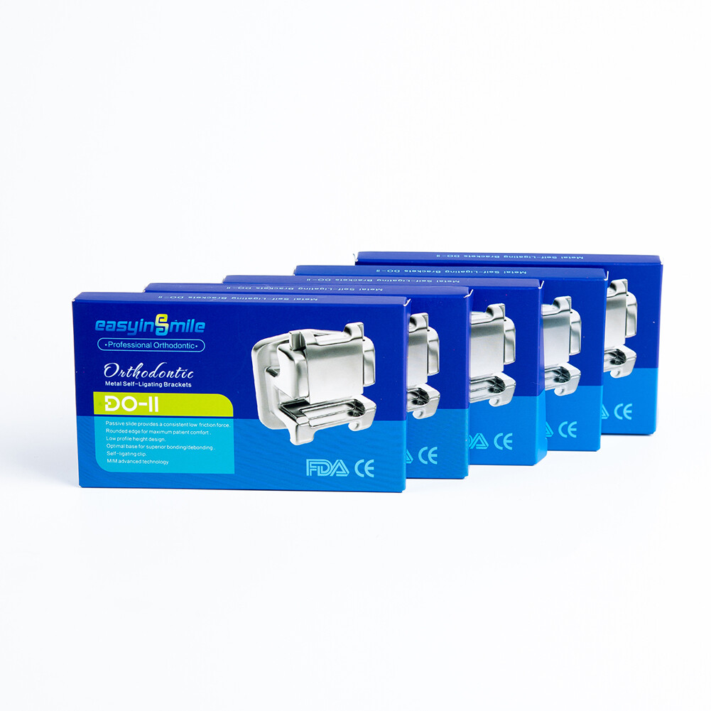 Dental Self-ligating Orthodontic Brackets Metal Passive Roth/MBT 022 3/345 Hooks
