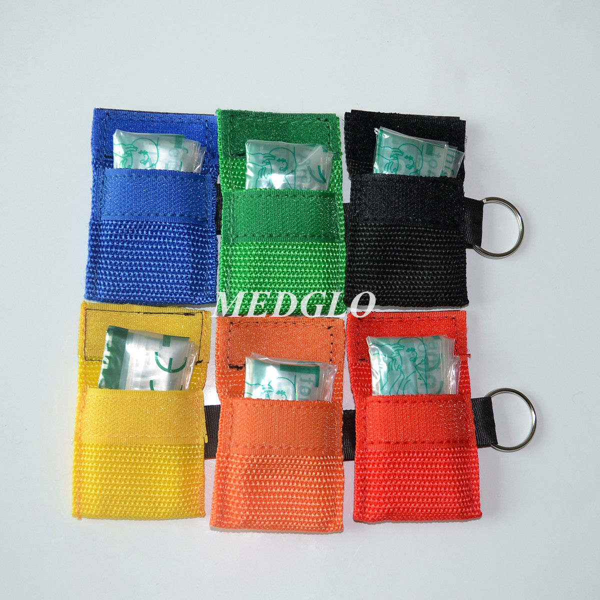 6pcs CPR First Aid CRP Face Shield 6 Colors CPR Breather Valve Face Shield