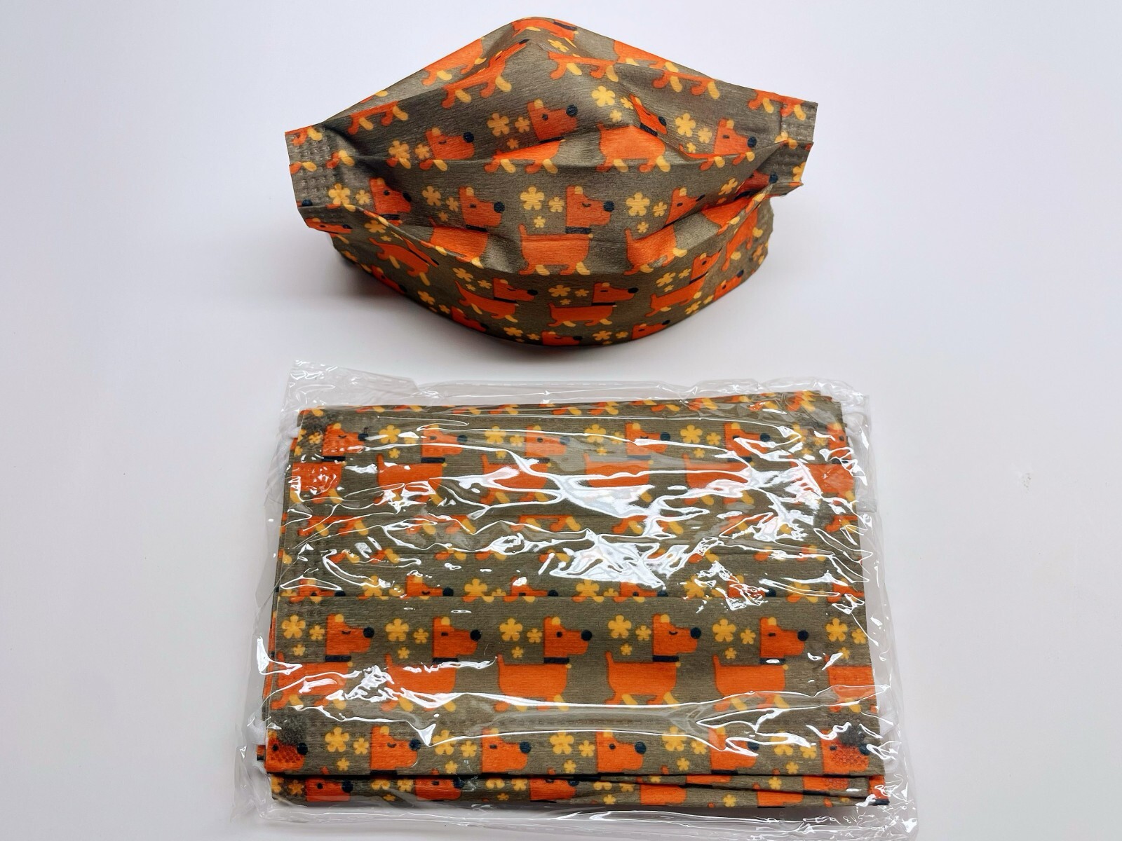 50-PCS Kids Children Animal Print 3-Ply Disposable Face Mask Earloop Mouth Cover