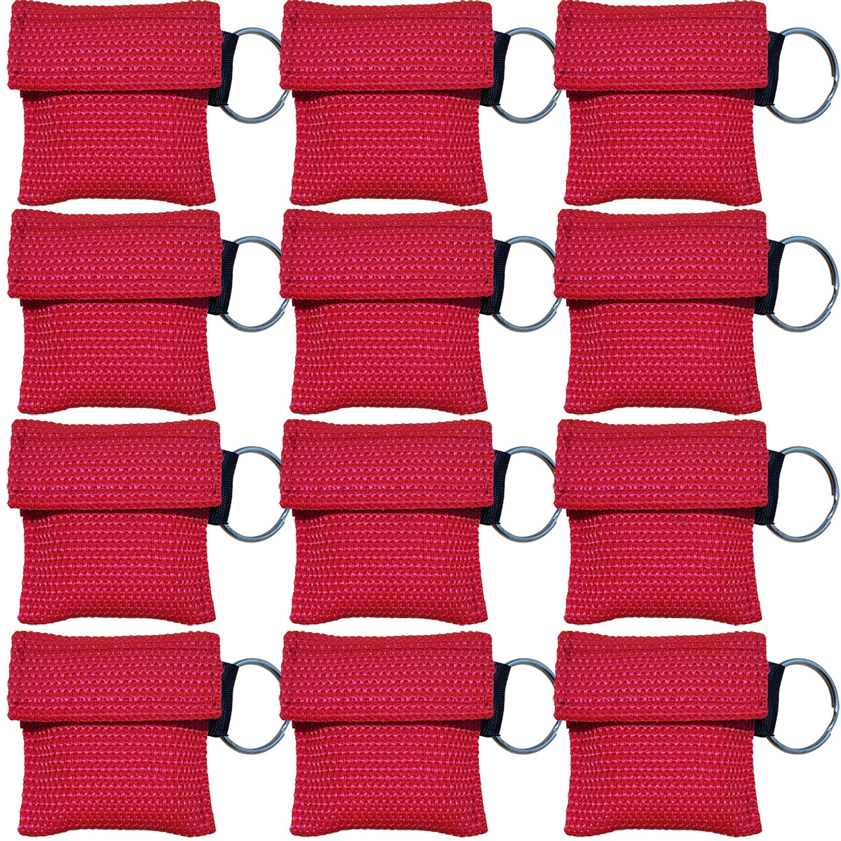 100 pcs CPR MASK WITH KEYCHAIN CPR FACE SHIELD AED FIRST AID TRAINING Red