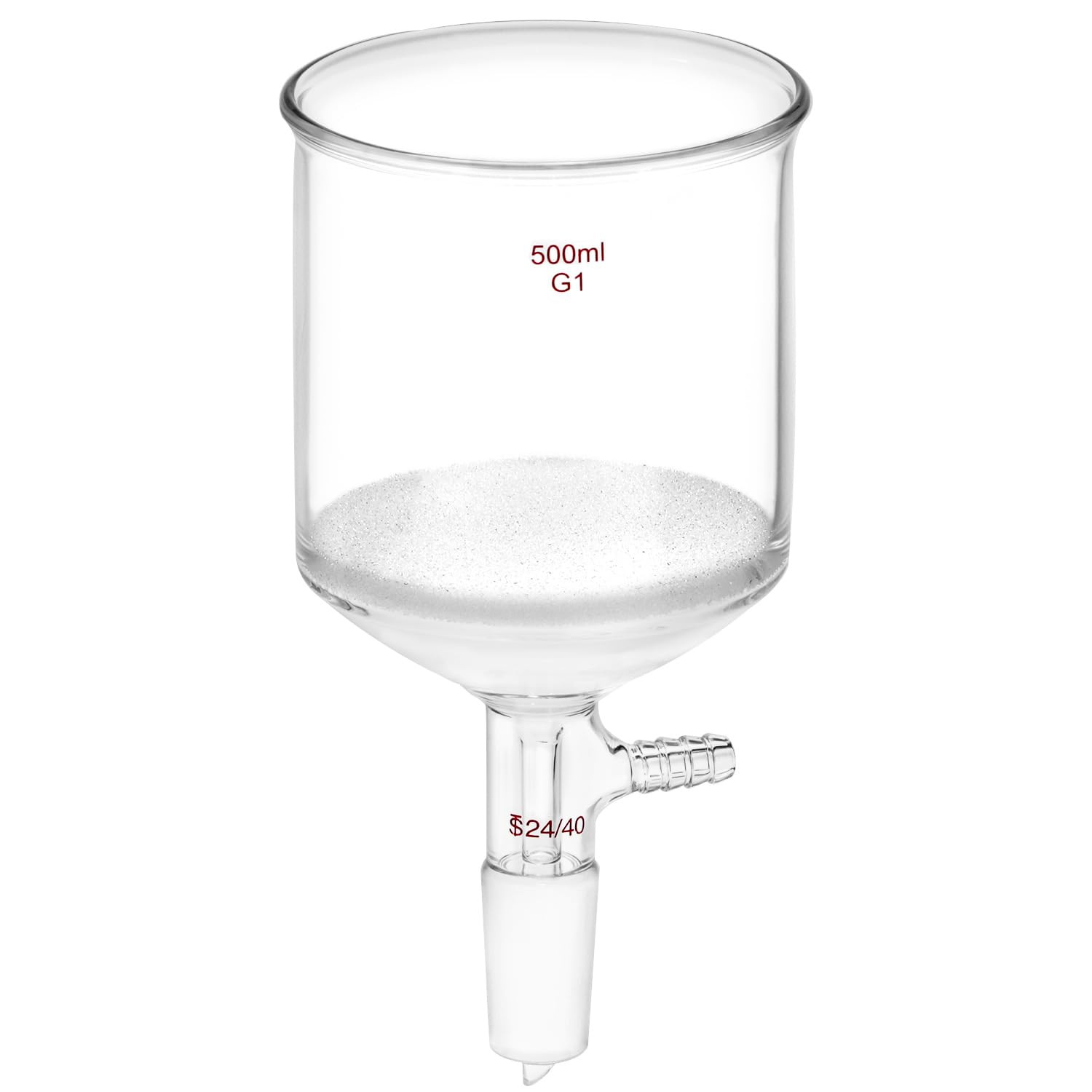 500mL Buchner Funnel G1 Coarse Frit 24/40 Joint Vacuum 94mm ID Lab Glass Filters