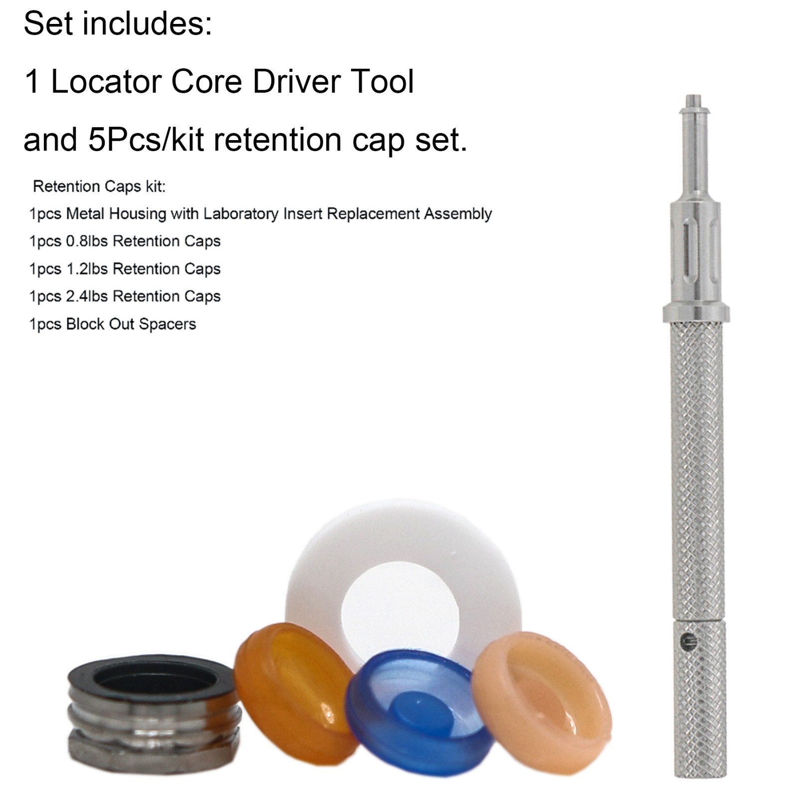 US Dental Retention Cap Set And Male Cap Insertion Extraction Locator core Tool