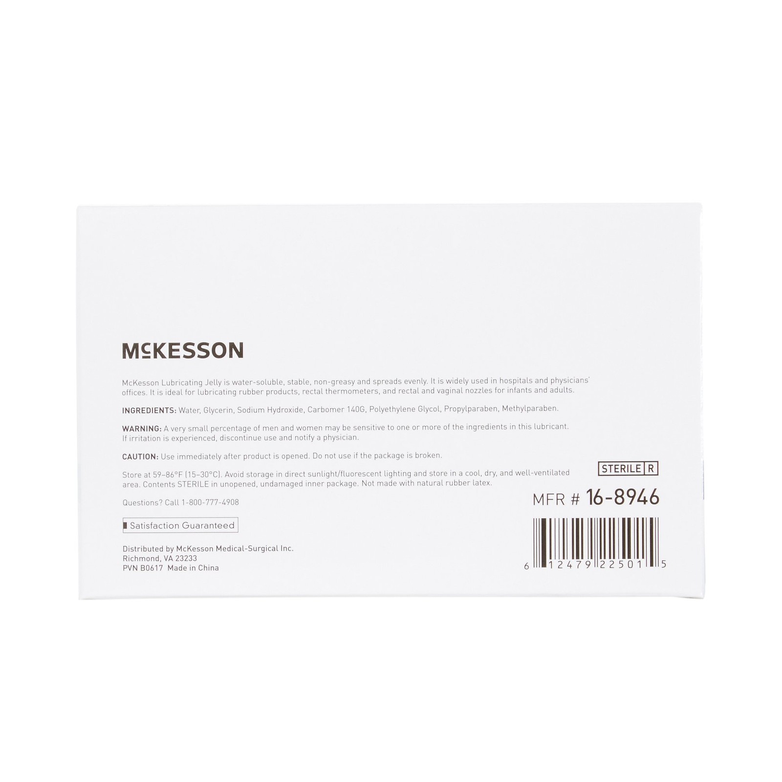 McKesson Lubricating Jelly Sterile 5 Gram Individual Packet 864 per Case 16-8946