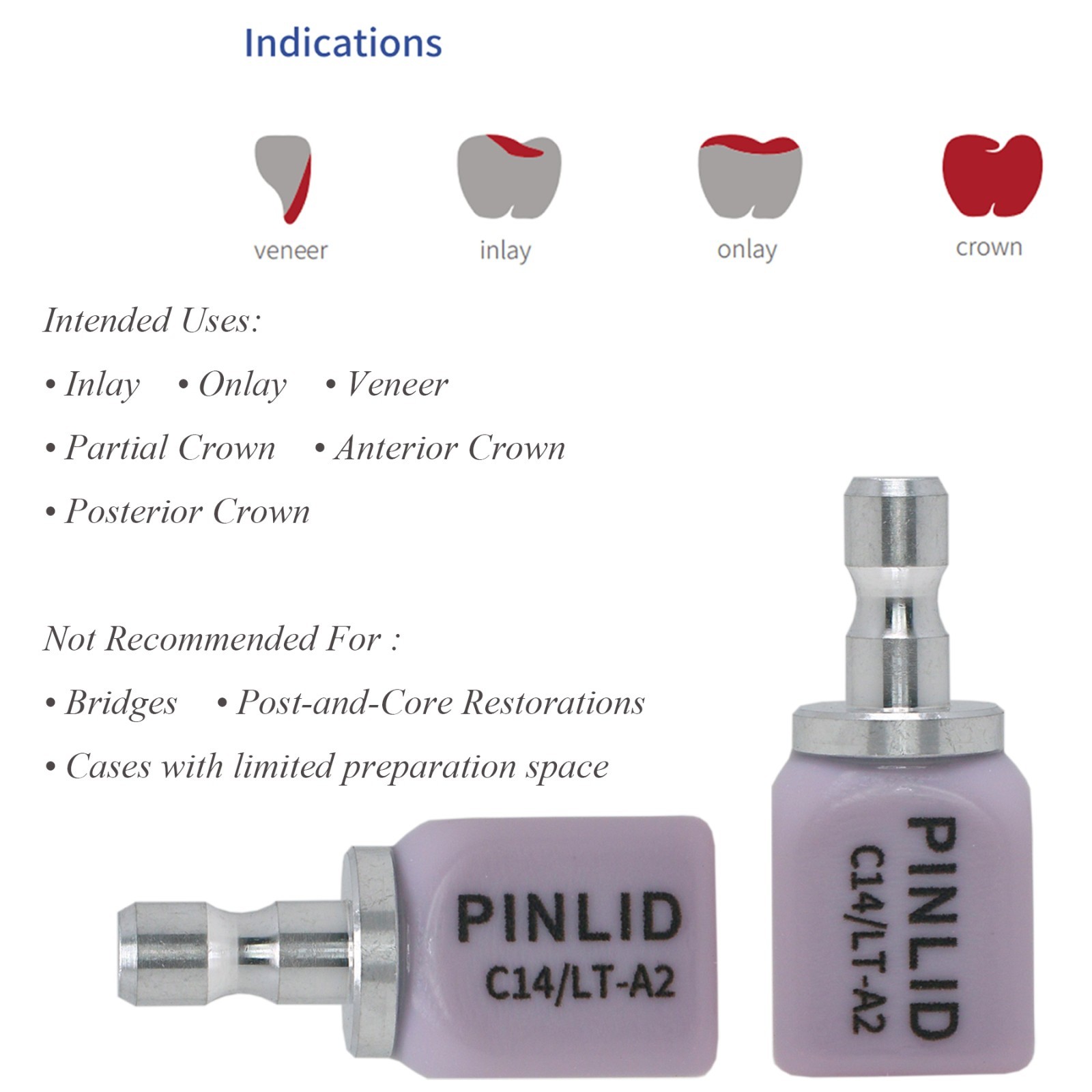 US C14 Dental Emax CAD/CAM Lithium-Disilicate Milling Blocks CEREC Inlab System