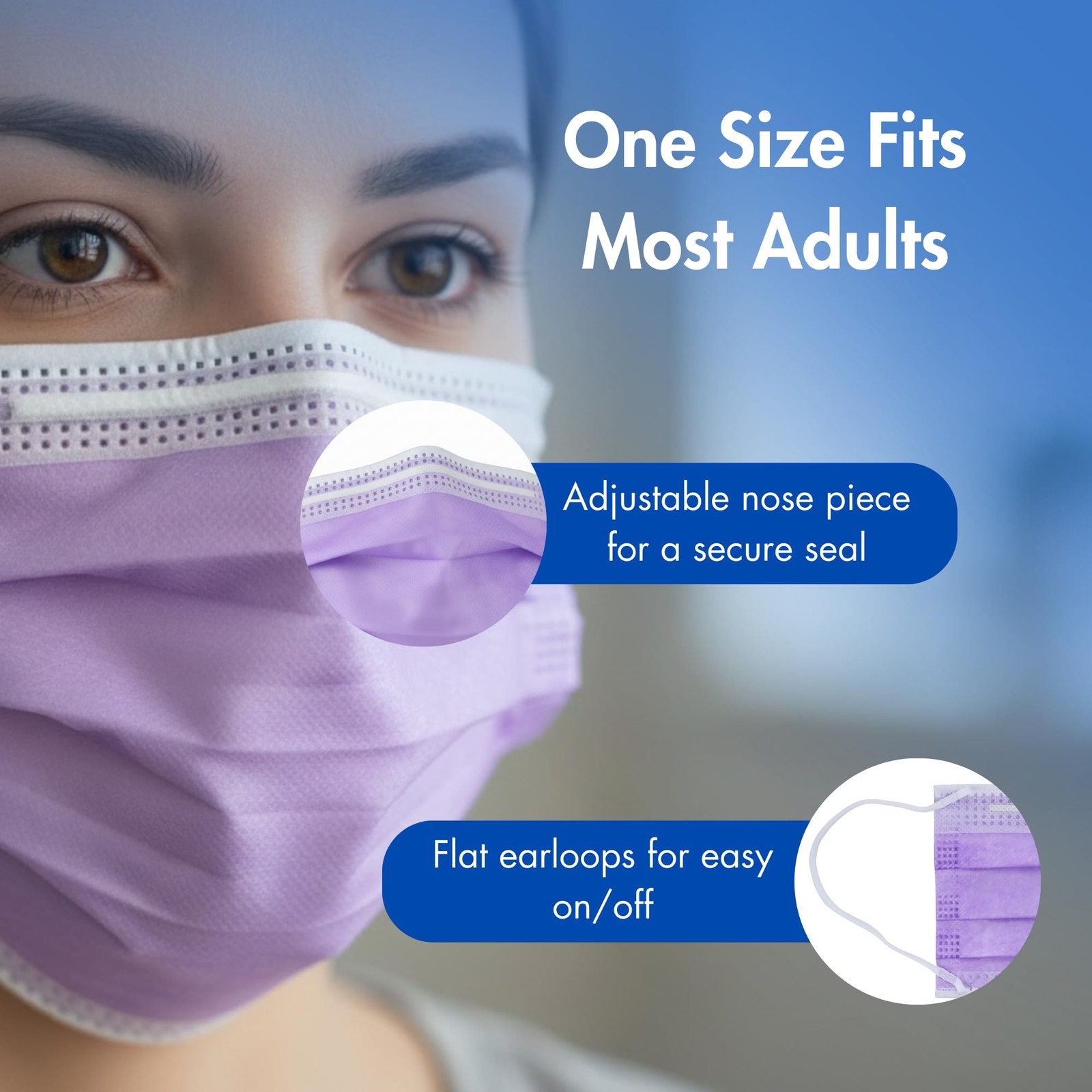 Criterion ASTM Level 3 Disposable – Anti-Fog, Lavender, 3-Ply, Fluid Resistan…