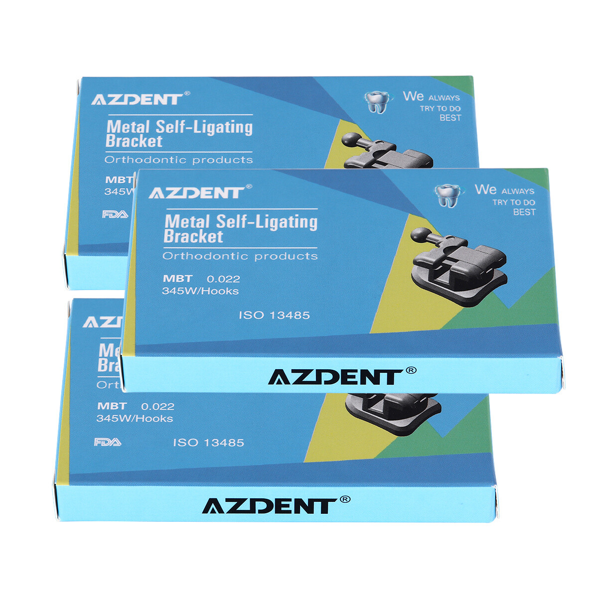 Dental Ortho Brackets Metal Ceramic Mini Roth/MBT.018/.022 3/3-4-5Hook AZDENT