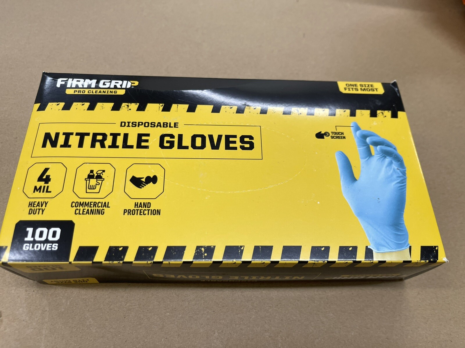 Firm Grip Pro Cleaning Disposable Heavy Duty Nitrile Gloves 100-Count One Size