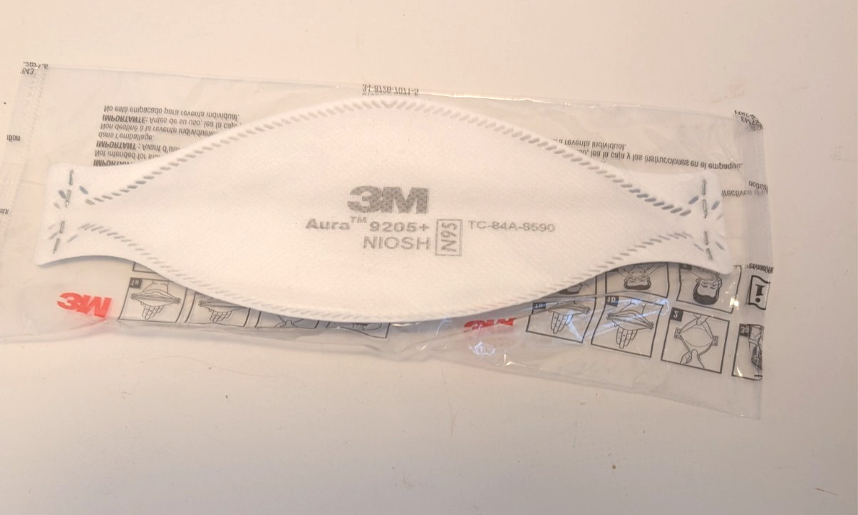 3M N95 Aura 9205+ NIOSH N95 Particulate Respirator Face Masks Lot of 19 5878