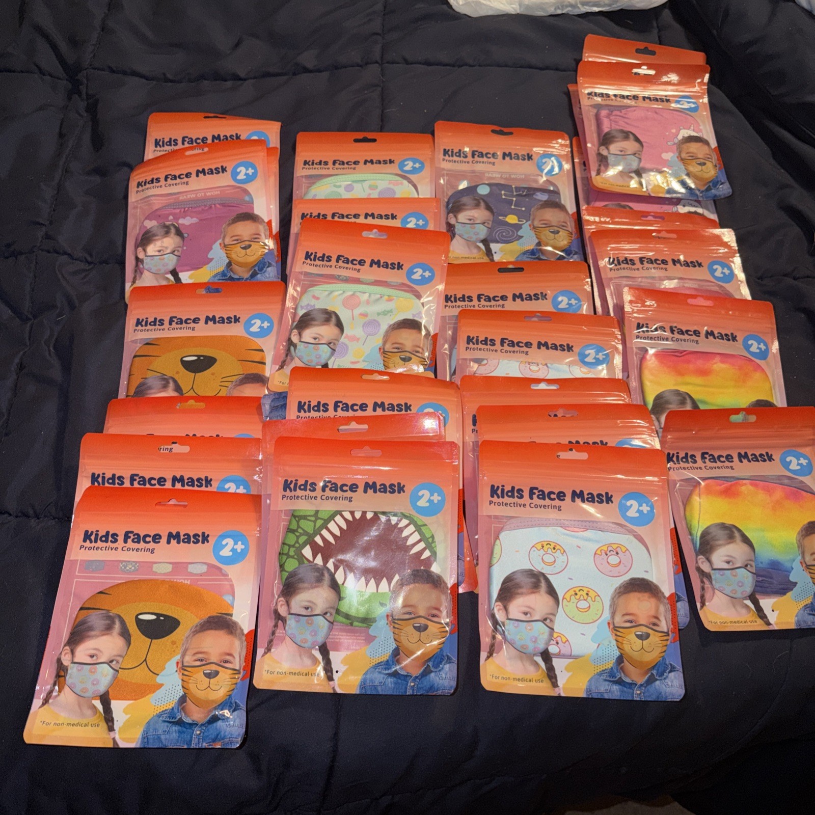 30 Cartoon 3D Kids Girls BFE 95% Protective 4 Layer Face Mask Disposable animal