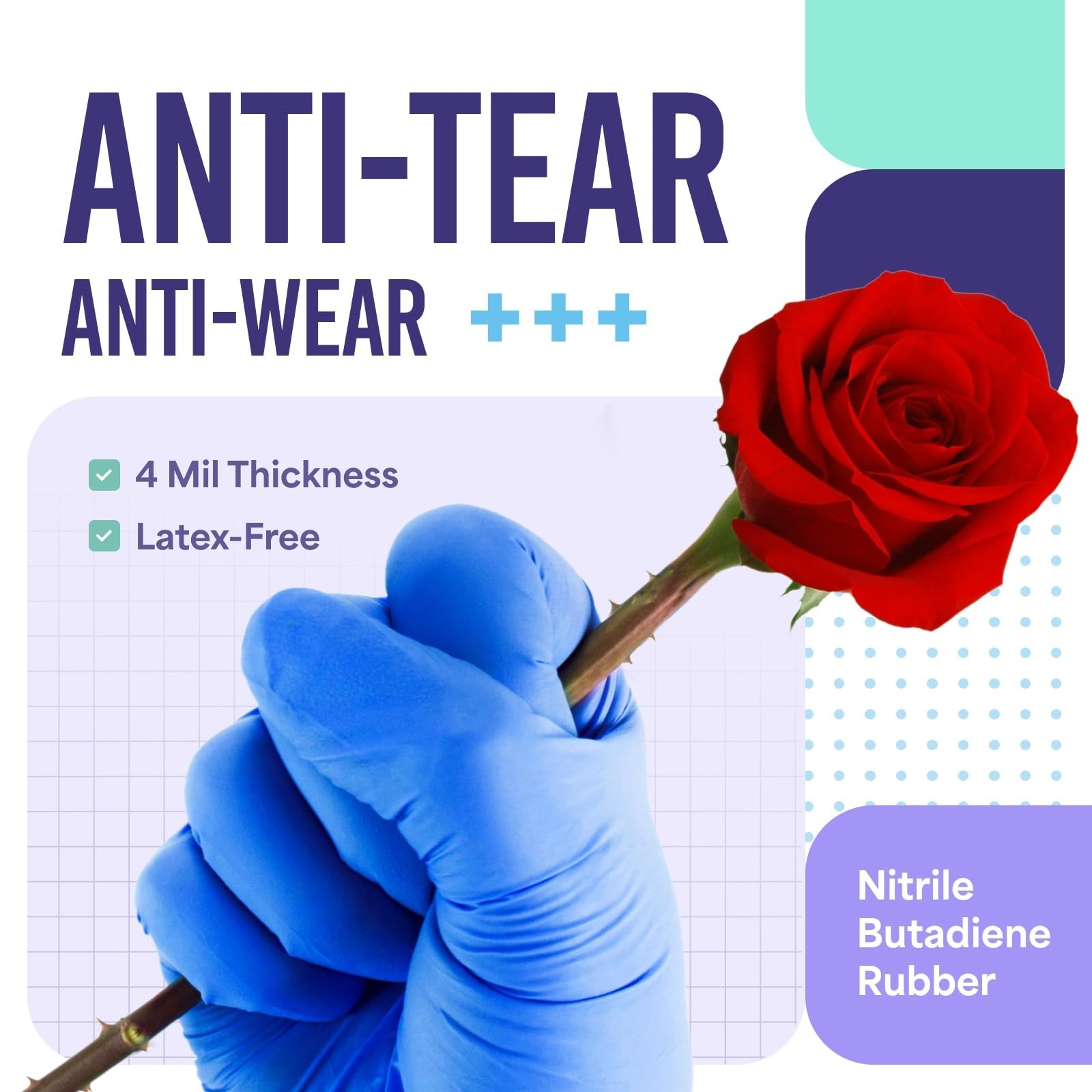 Medtecs Nitrile Gloves Disposable – Available in 200 & Medium, Blue – 200PC