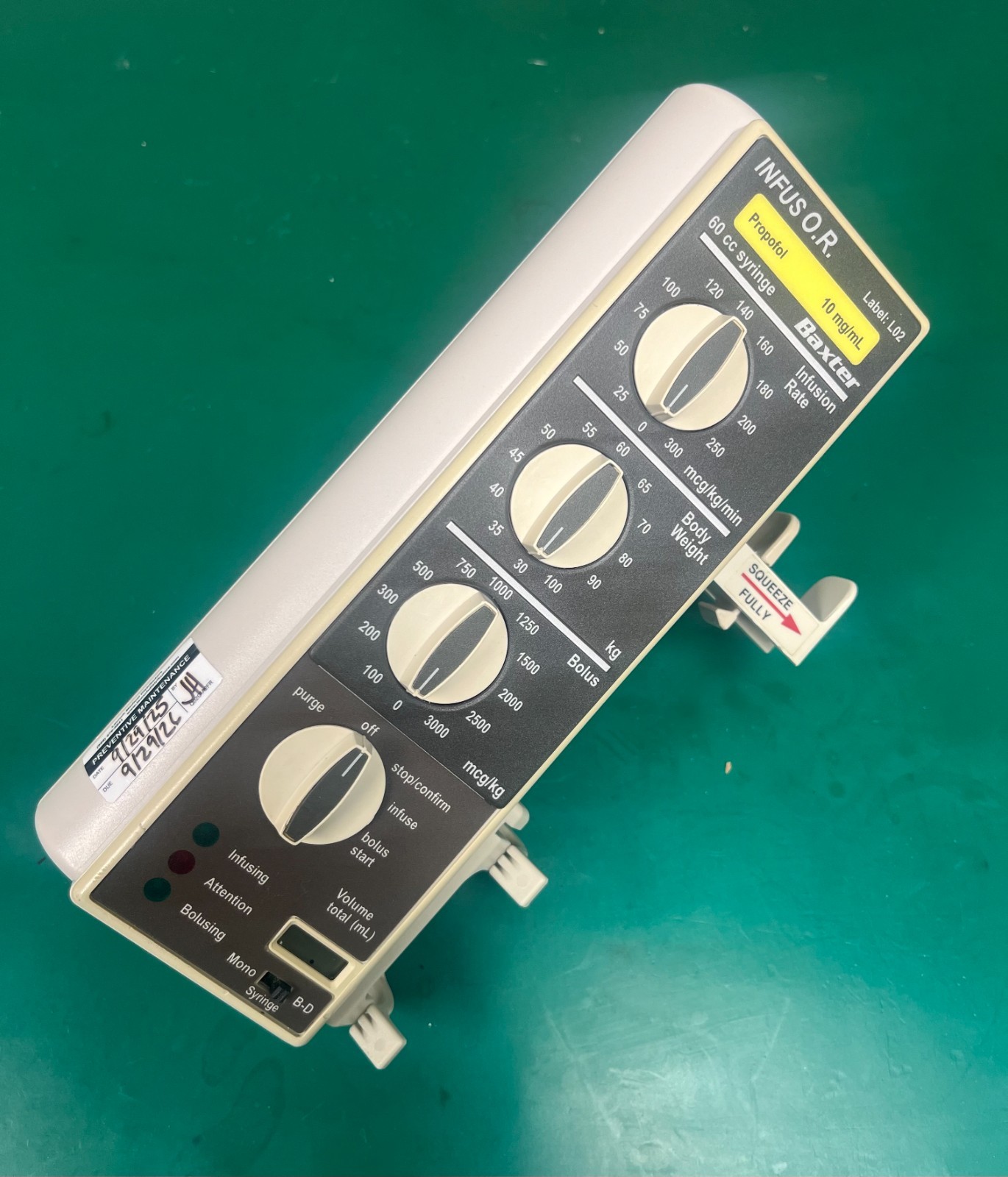 Bard/Baxter INFUS O.R. Pump Refurbished, Patient Ready, and 1 Year Warranty