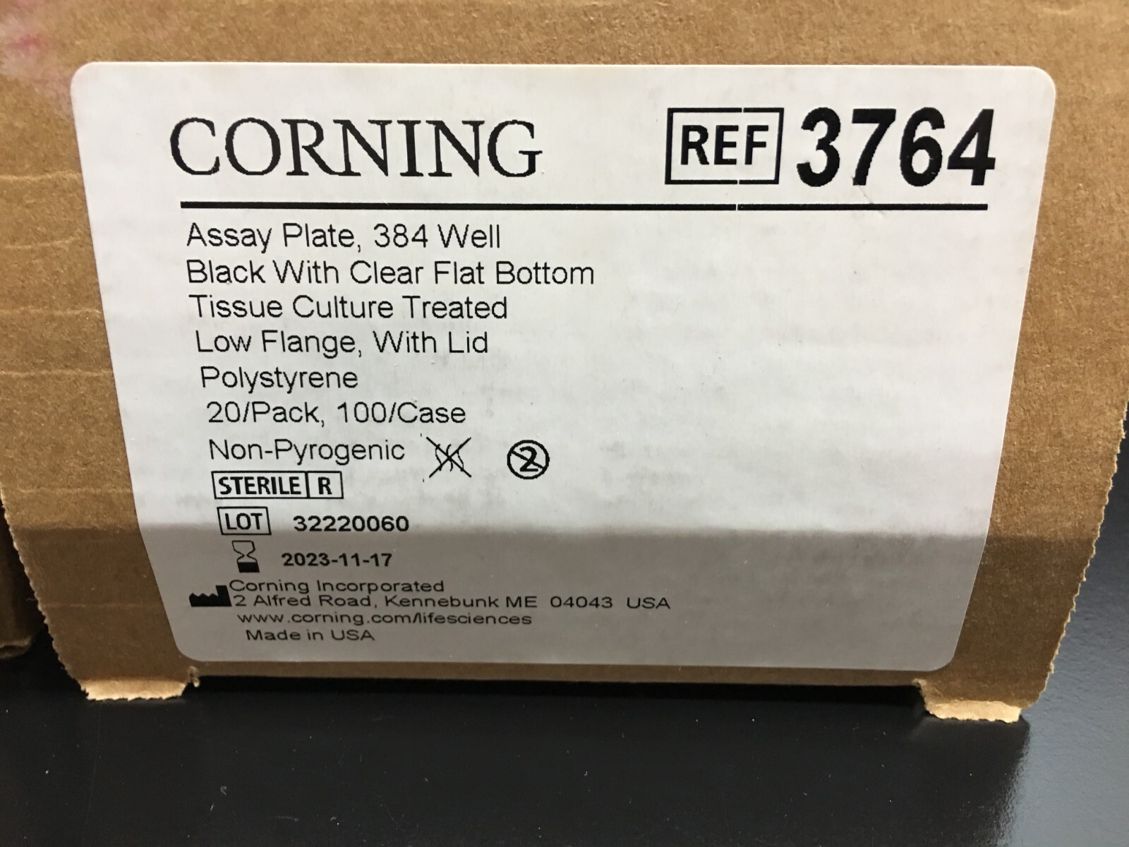 Corning Ref 3764 Flat Clear 384-well Bottom Black Microplates Lot 2 PKS