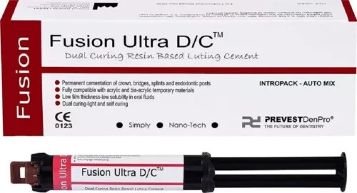PREVEST FUSION ULTRA DC 9gm Dual Curing Resin Luting Cement Dental Automix FS