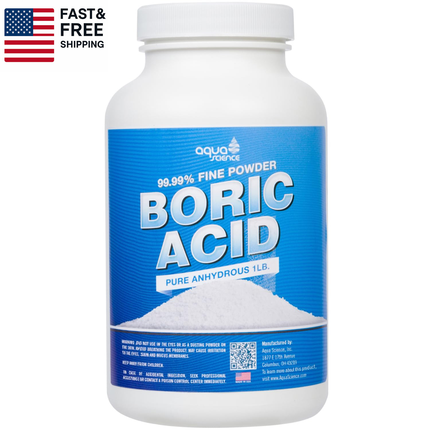 Boric Acid Powder 1Lb, 99.9% Industrial-Grade Strength Fine Powder Multipurpose