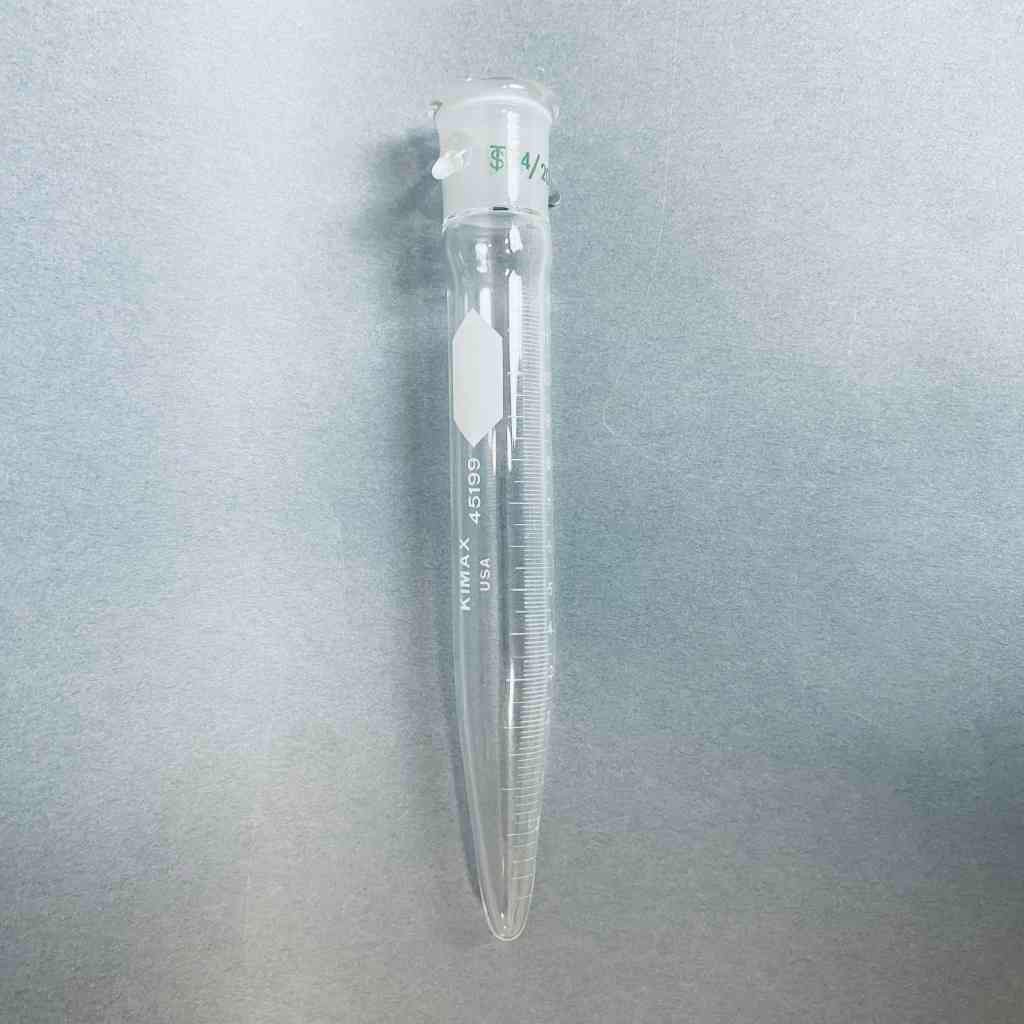 Chemglass Graduated Distilling Receiver Tube 12ml 14/20 Joint with Hooks 2 Tubes