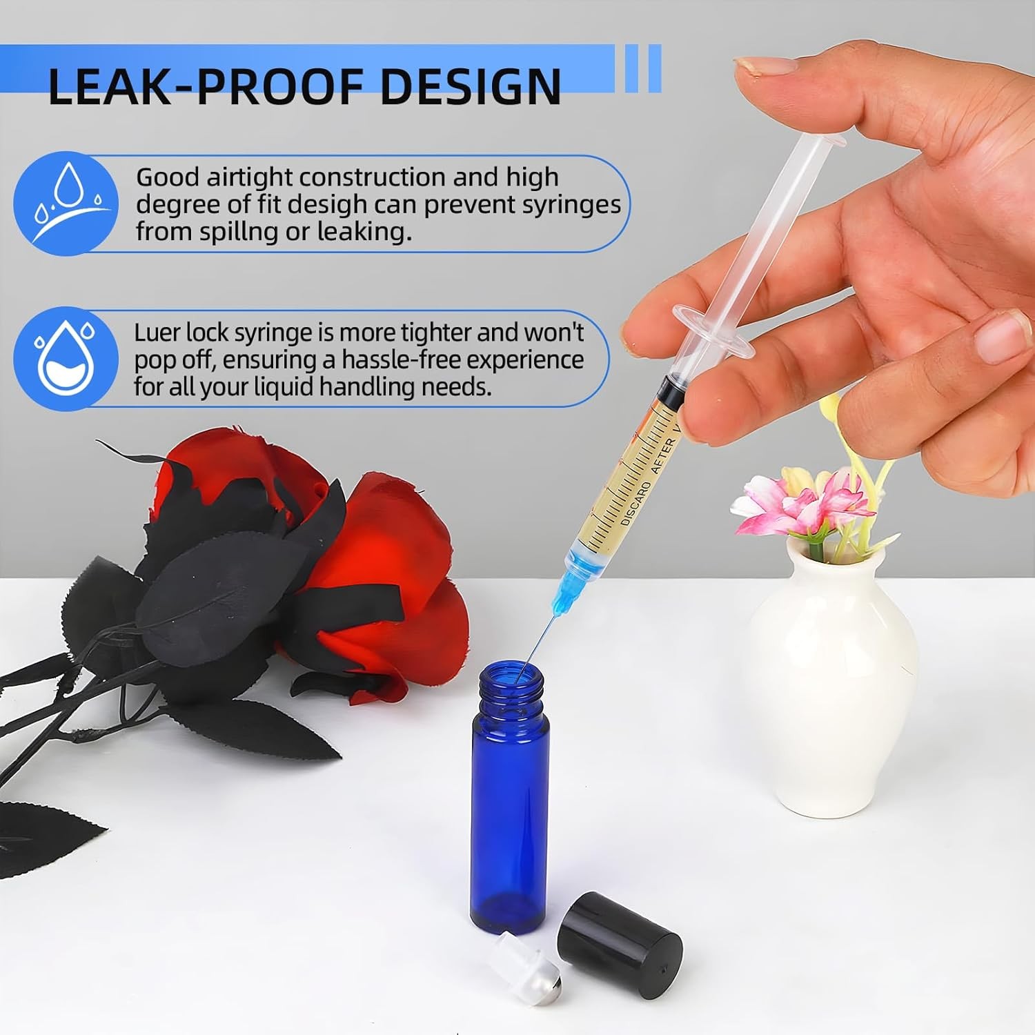 20 Pack 3ml Syringes with 23G 1 Inch, Disposable Luer Lock Syringe Individually