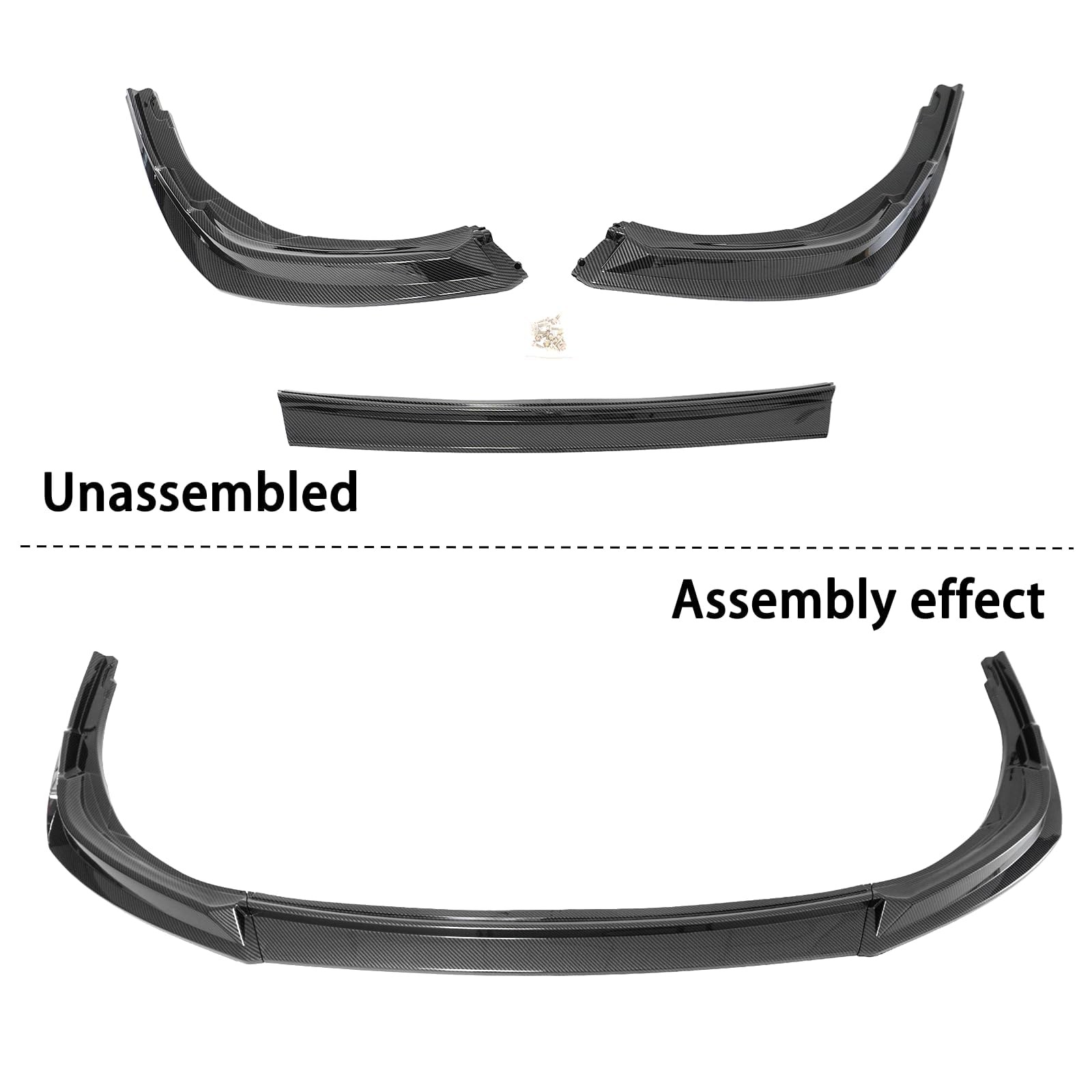 Front Spoiler Lip Splitter for Toyota Camry SE XSE 2018-2020 Carbon Fiber Print