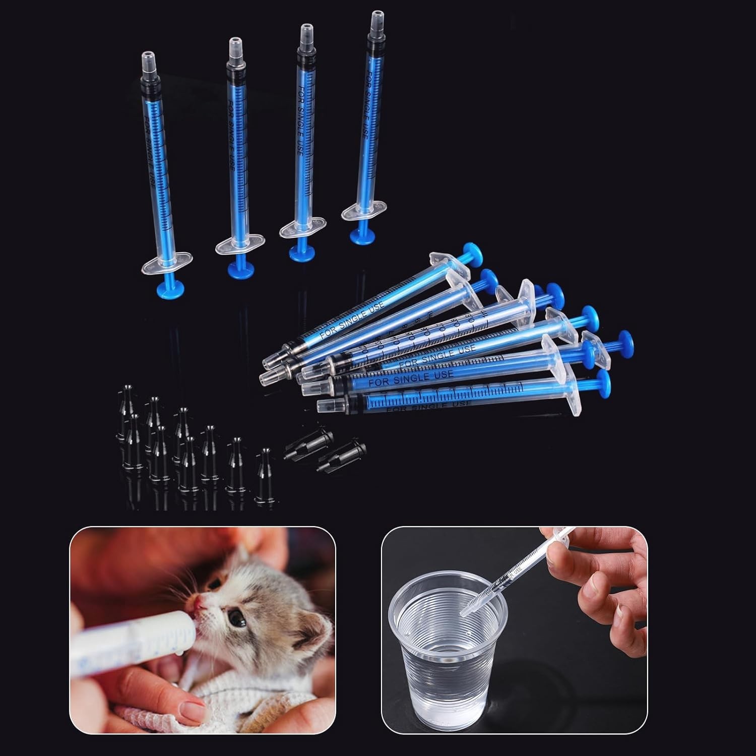 20 Pack 1ml Syringe with Cap for Liquid, 1cc Syringes Cap-20pcs