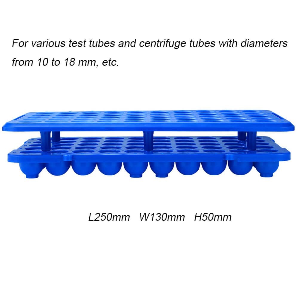 BKMAMLAB Plastic Test Tube Holder Rack for 5ml/10ml/15ml Tubes, Blue 1pcs