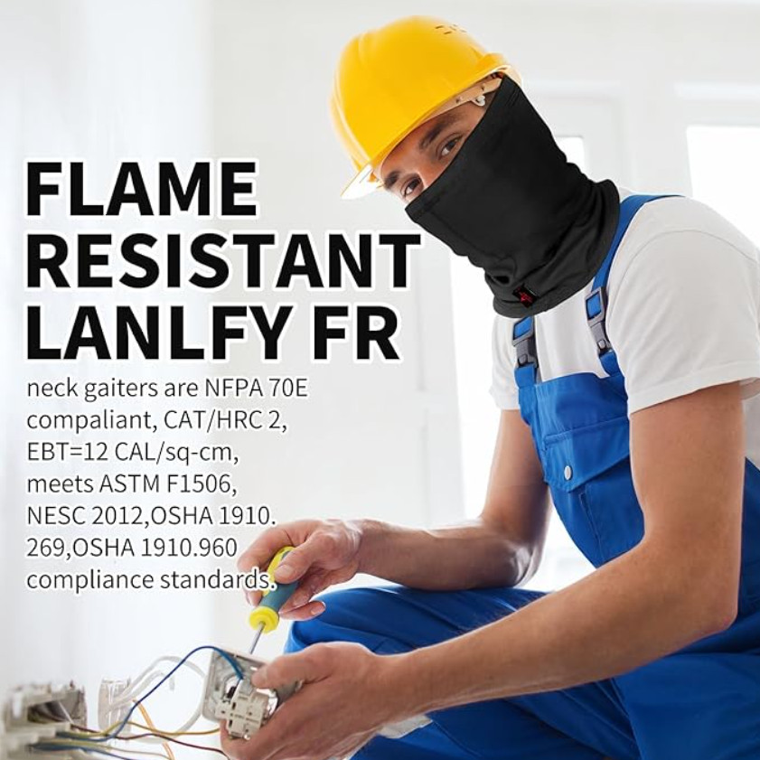 2 Pack FR Neck Gaiter Face Mask 100% Cotton Flame Resistant Welding Arc Shield