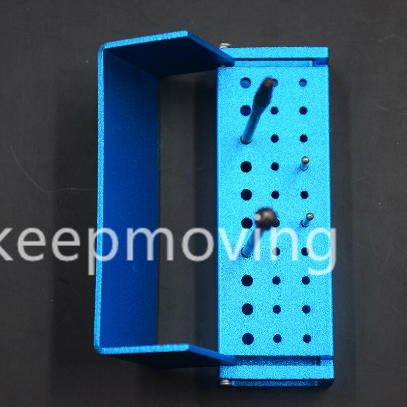 30 Dental Bur Burs Holder Block Disinfection Box Autoclave 20+10 Holes Aluminum
