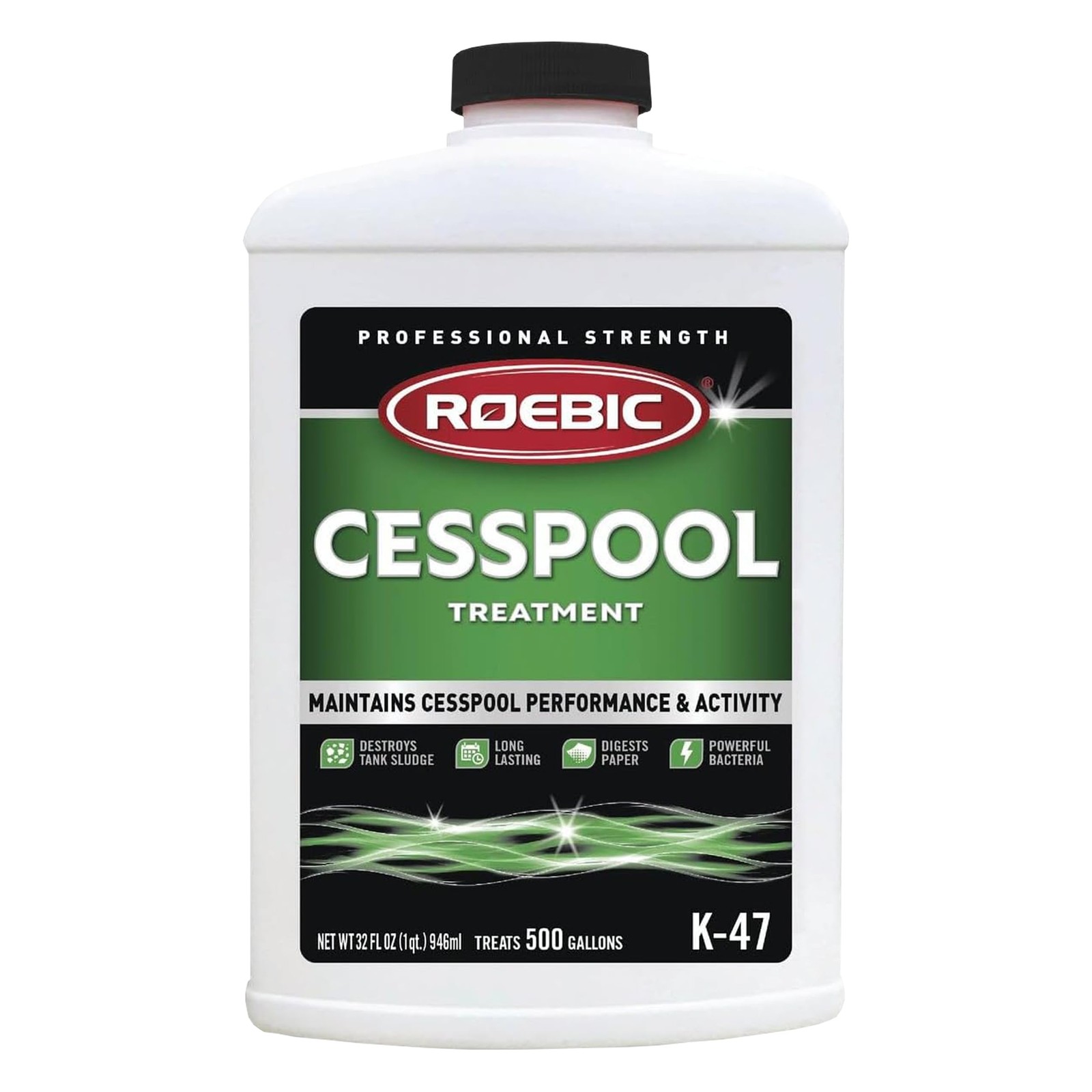 Roebic K-47-Q Cesspool Treatment: Prevents 1 Count (Pack of 1), White/Green