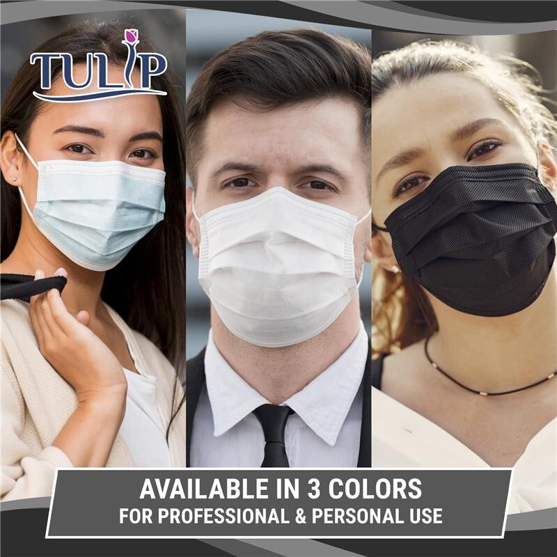 500 White ASTM Level 3 Face Masks 4-Ply Disposable Surgical Medical Shield Tulip