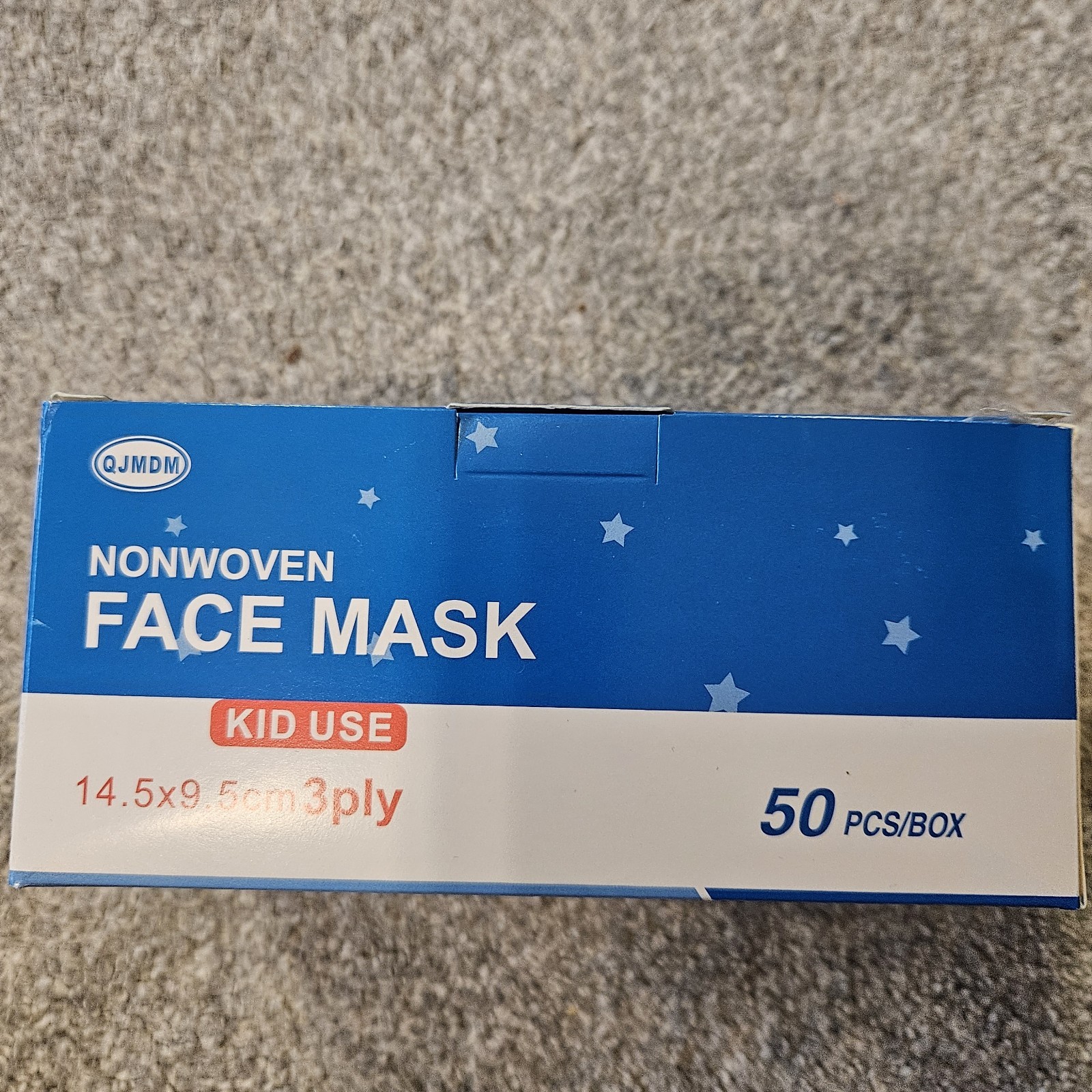50 Pcs Kids Children Blue 3-Ply Disposable Face Mask Earloop Mouth Cover Sealed
