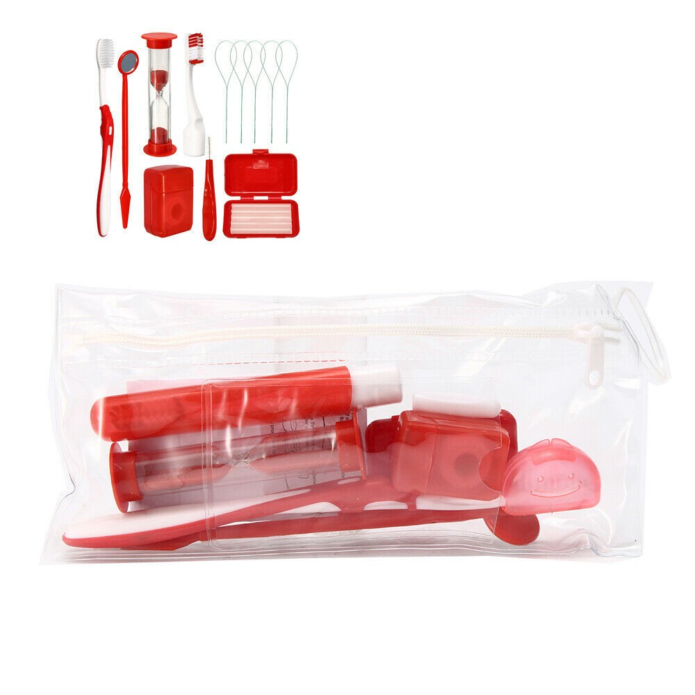 4 Colors Dental Orthodontic Brush Ties Toothbrush Brush Floss Oral Care Kit