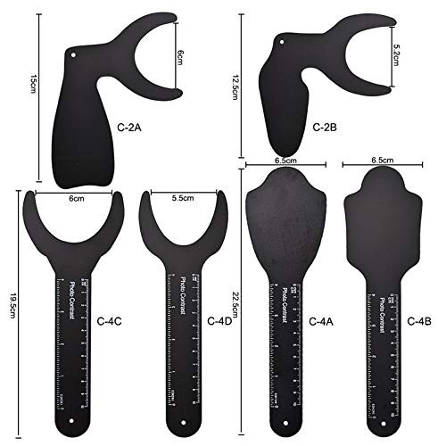 6 Pcs Dental Photography Contraster, 6 Size Black Background Board