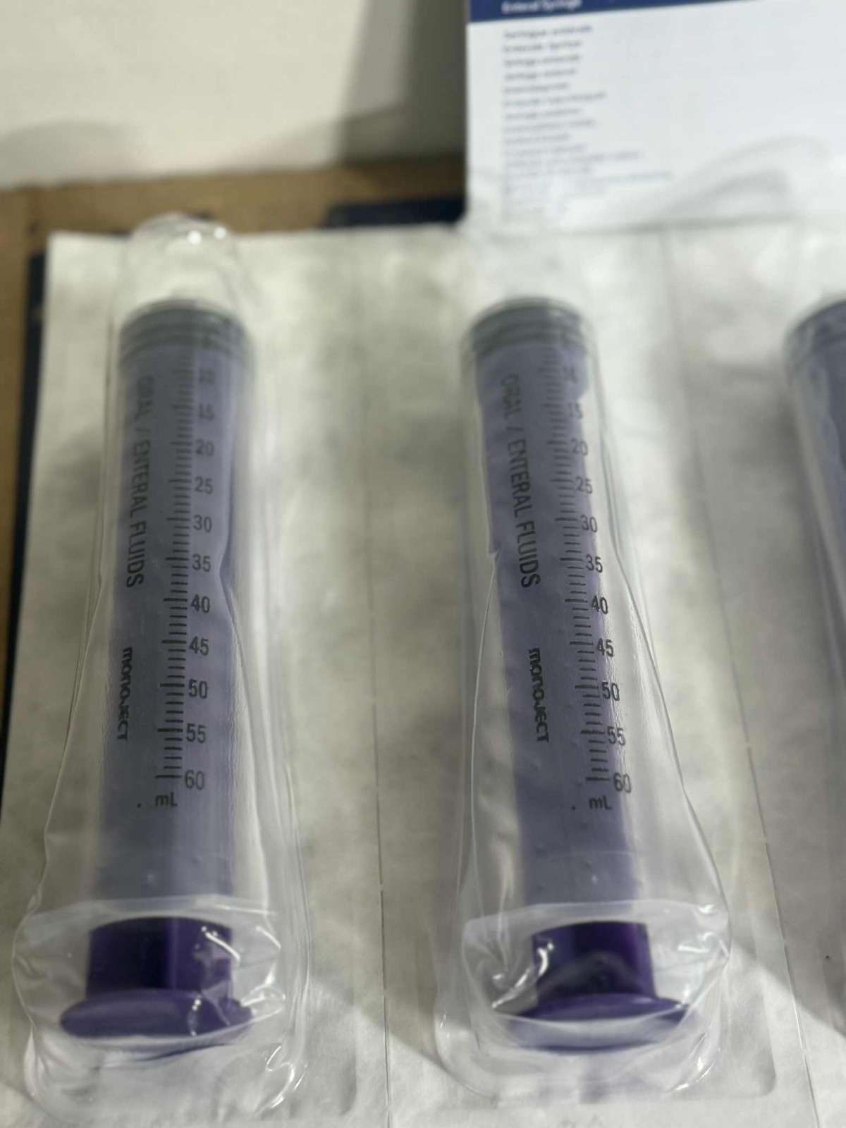 Covidien Monoject 60mL Enteral Syringes ENFit Sterile Box of 30 Exp 2029