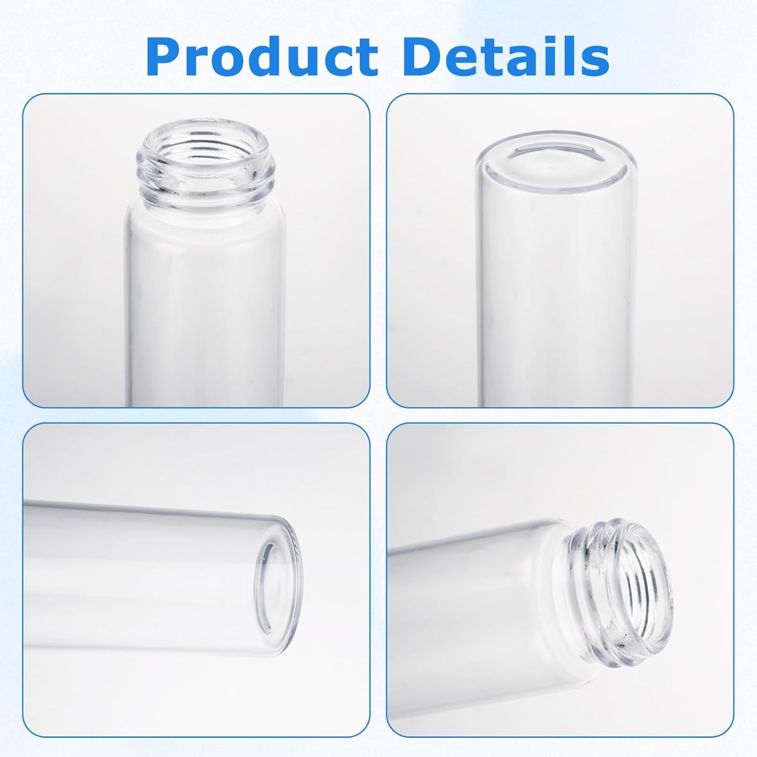 50Pack 30Ml Clear Glass Vials with Screw Caps Small Liquid Sample Vial LeakProof