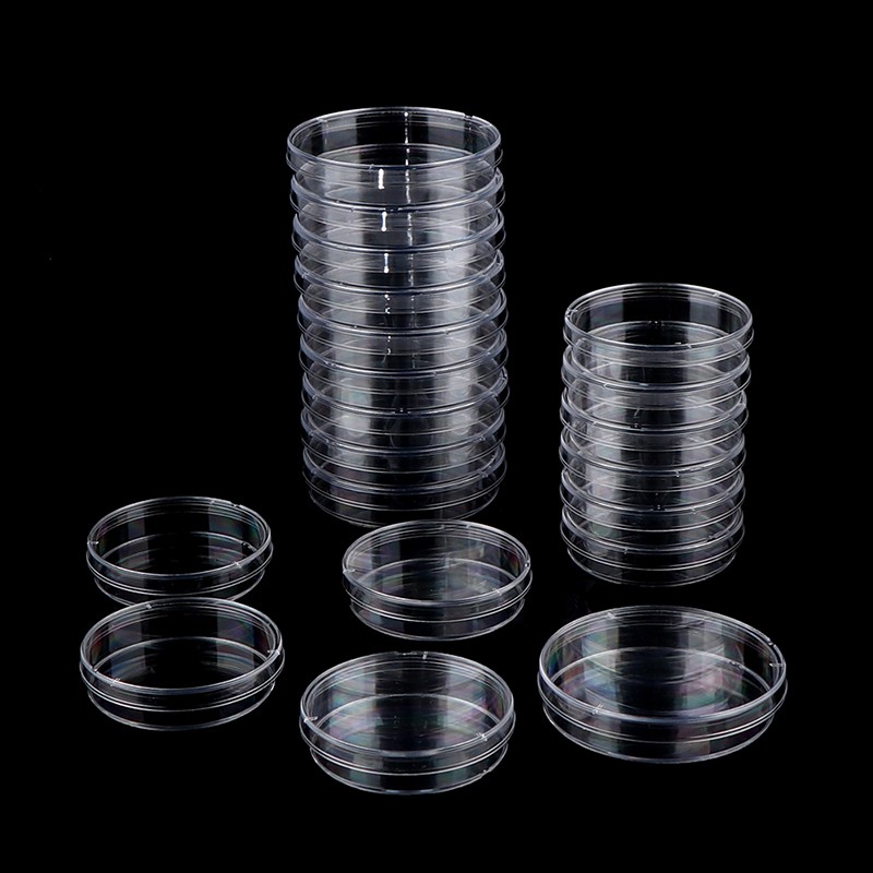 10Pcs/Set Polystyrene Sterile Petri Dishes Bacteria Culture Dish for Laborato-NN