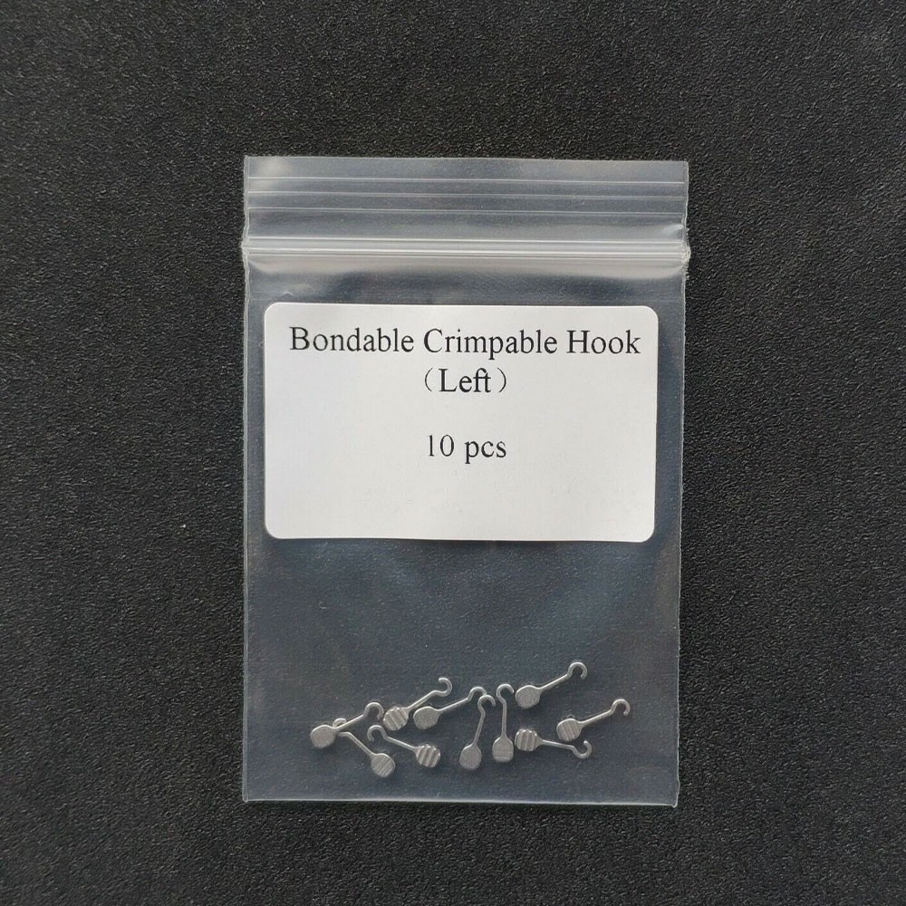 Dental Orthodontic Bondable Sliding Crimpable Hook Long Curved 10Pcs/pack