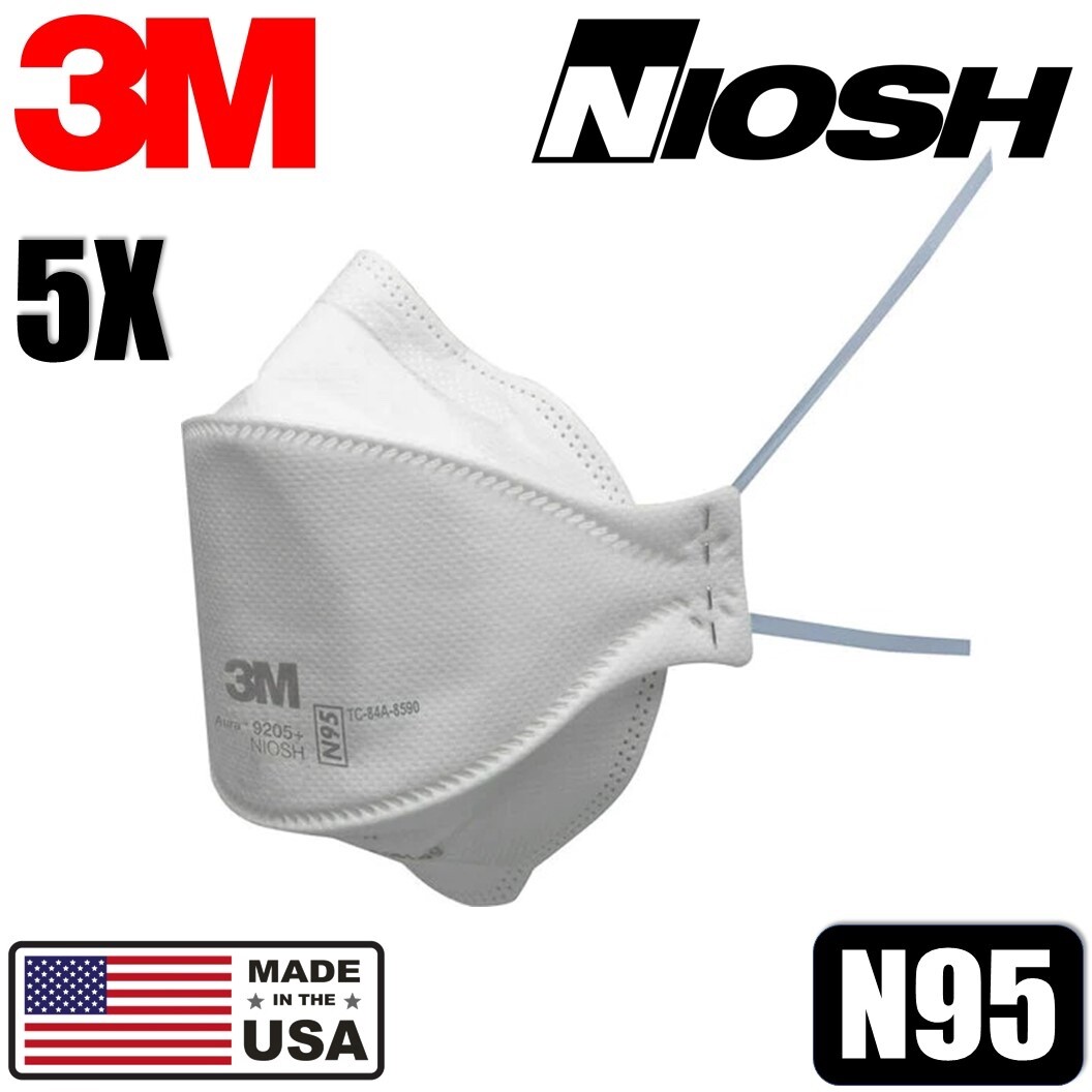 3M Aura 9205+ N95 NIOSH Approved Particulate Respirator Face Mask | USA Made |