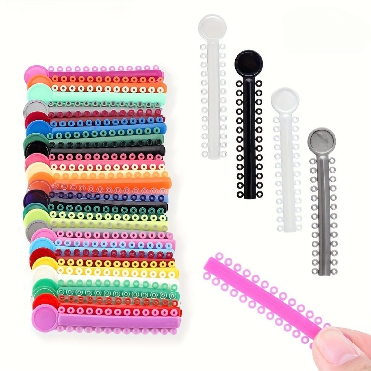 Orthodontic Elastic Bands for Braces 1040pcs Dental Ligature Multi-color