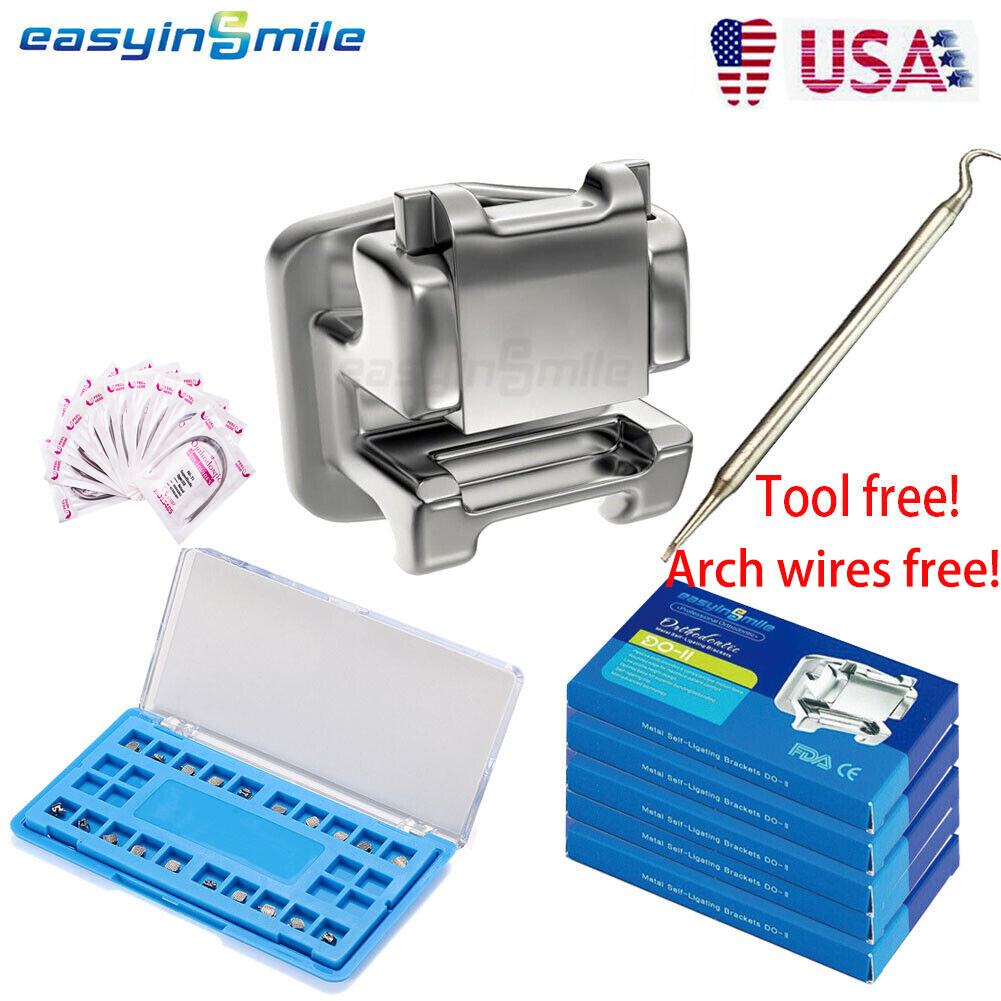 20PCS Easyinsmile Dental Orthodontic Self Ligating Brackets Roth/ MBT 022