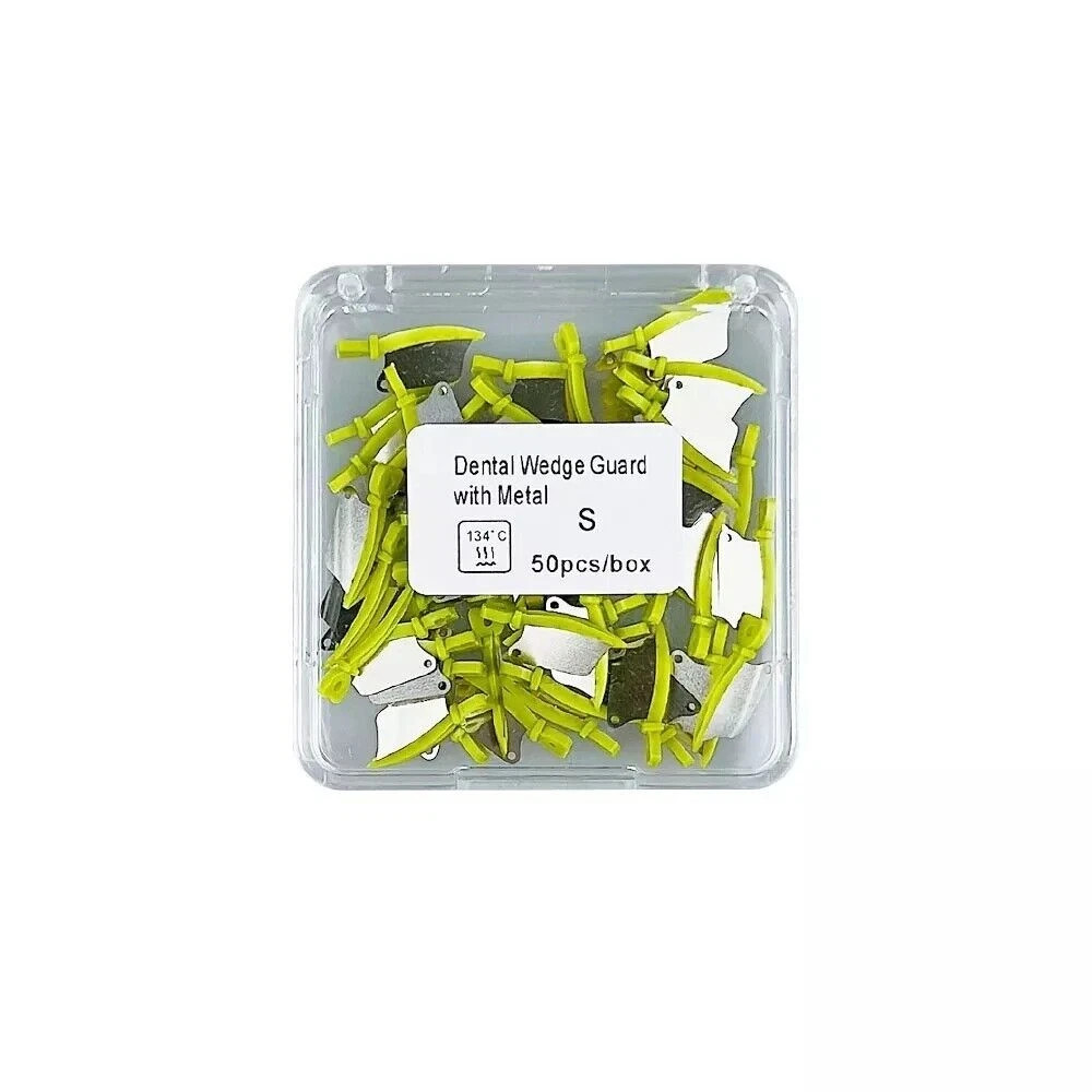 50 Pcs/Box Dental Interproximal Prep Matrix Fender Wedges Guard With Metal L/M/S