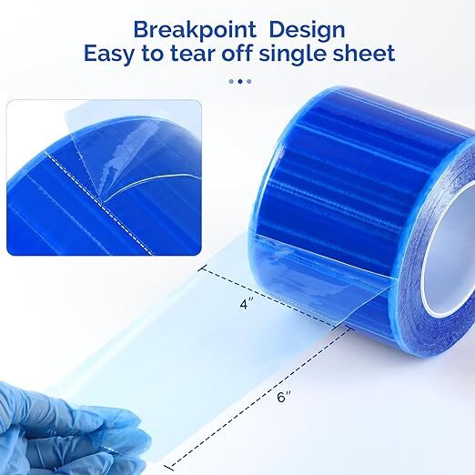 JMU 4″ x 6″ Medical Dental Barrier Film Tattoo Tape Adhesive Roll 1200 Sheets