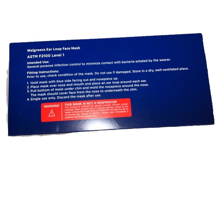 USA SELLER/Walgreens Ear Loop Face Mask 50 Ct Total Lightweight Soft Odorless
