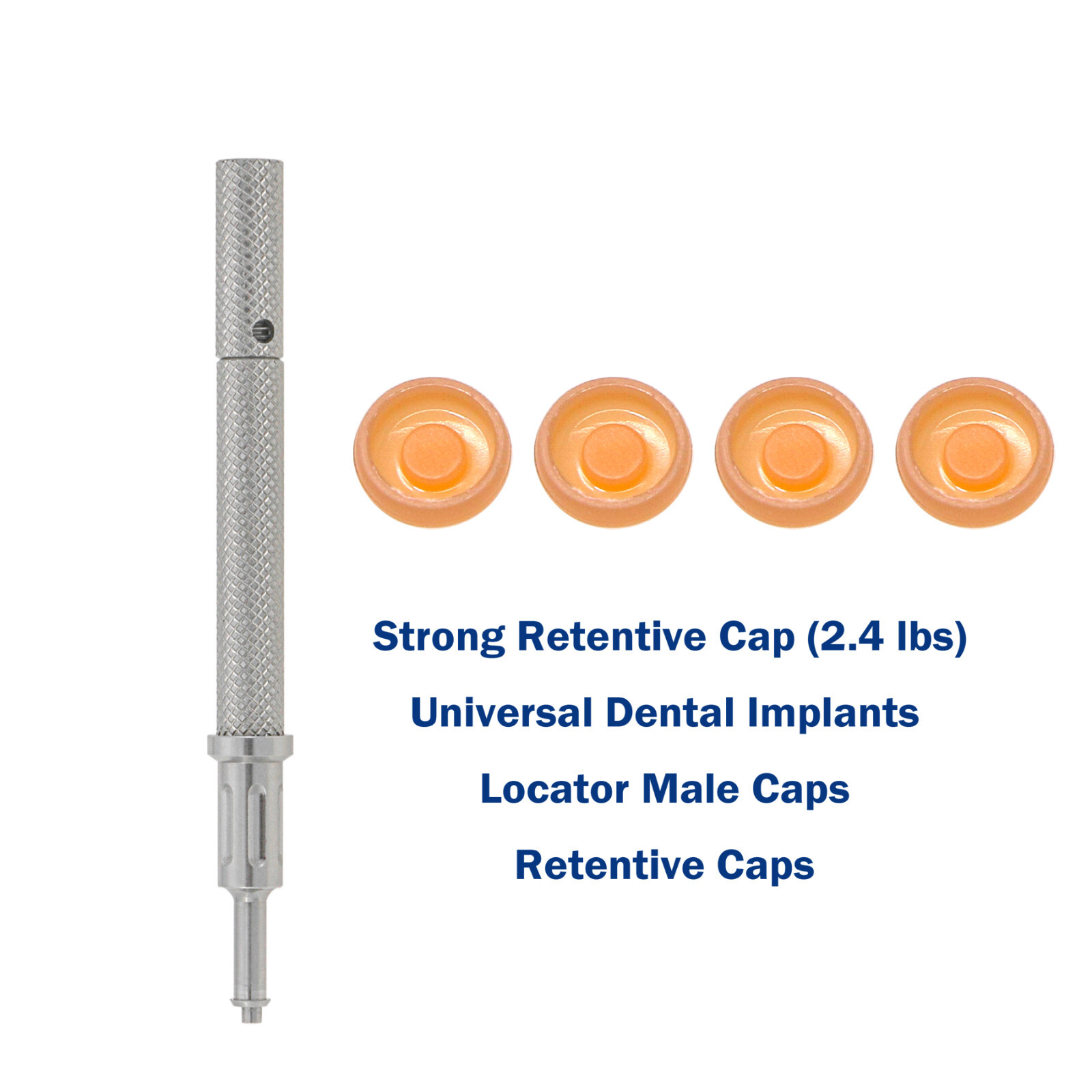 US Dental Overdenture Implant Retention Caps 2.4 lbs Locator Core Tool Universal
