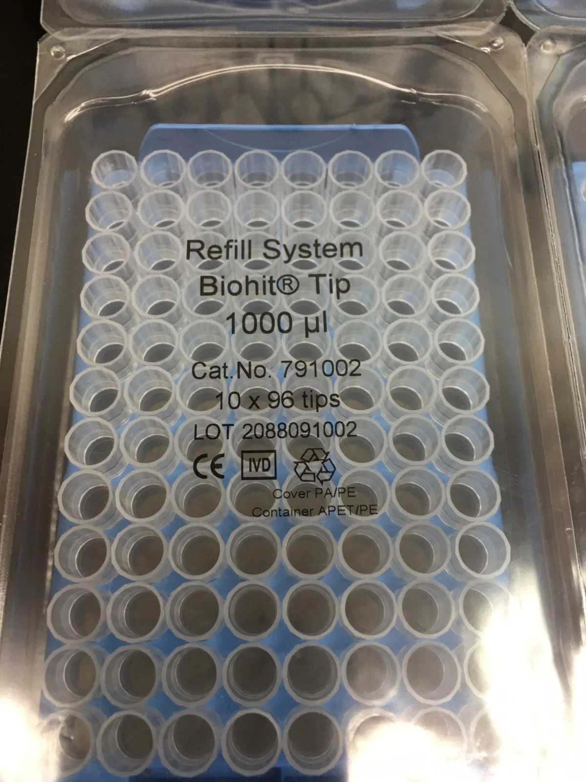 Sartorius Biohit Cat No 791002 Non Sterile Pipette Tips 1000 uL Lot 15 Packs