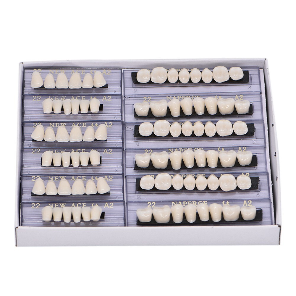 1/3/5Box 22#A2 Dental Acrylic Resin Denture Full Set Teeth Upper Lower Shade USA