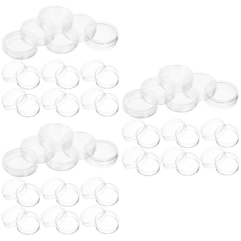 Set of 3 Lab Science Experiment Clear Petri Dishes Autoclavable Tissue Culture