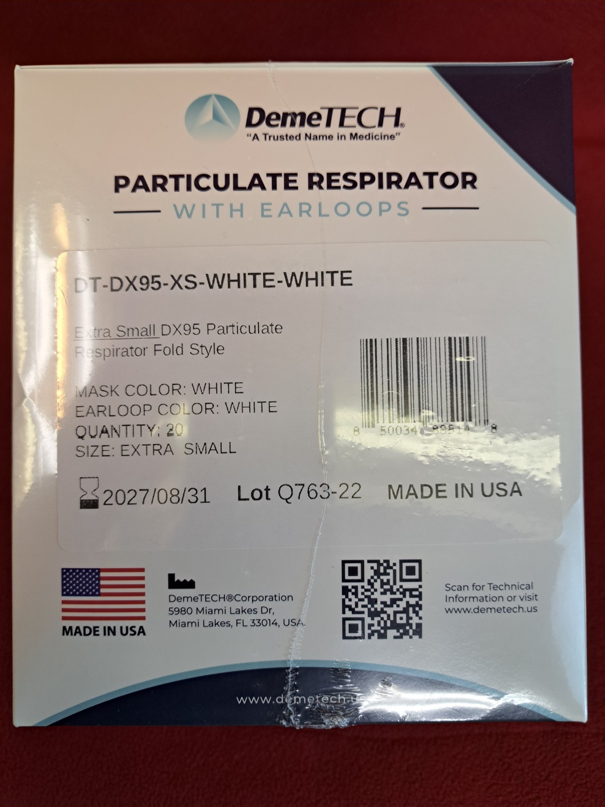 20 KIDS DX95 Particulate face mask Respirator, Child Size, XS ASTM Level 3
