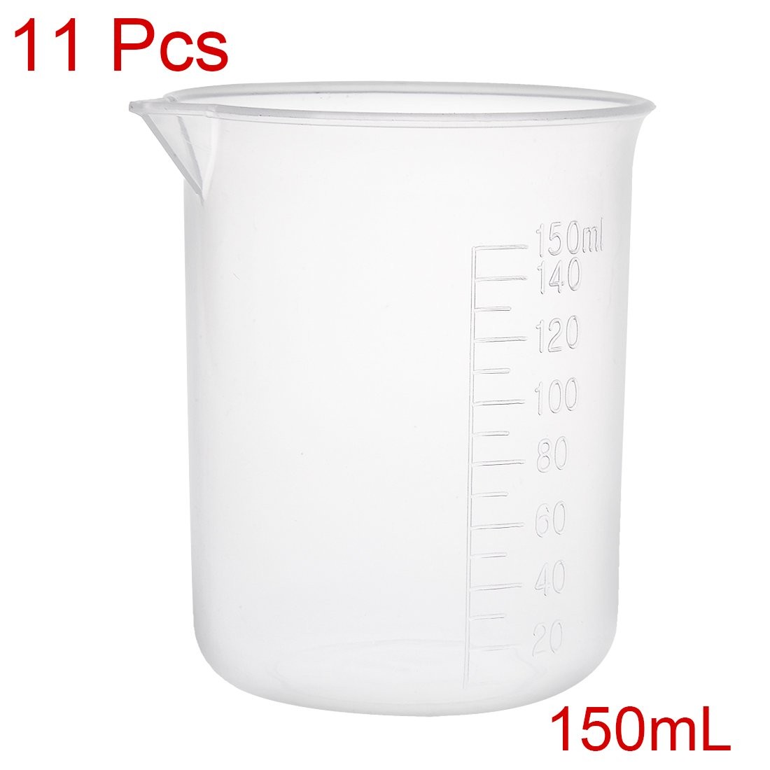 uxcell Measuring Cup 150ml PP Plastic Graduated Beaker 150ml, Transparent