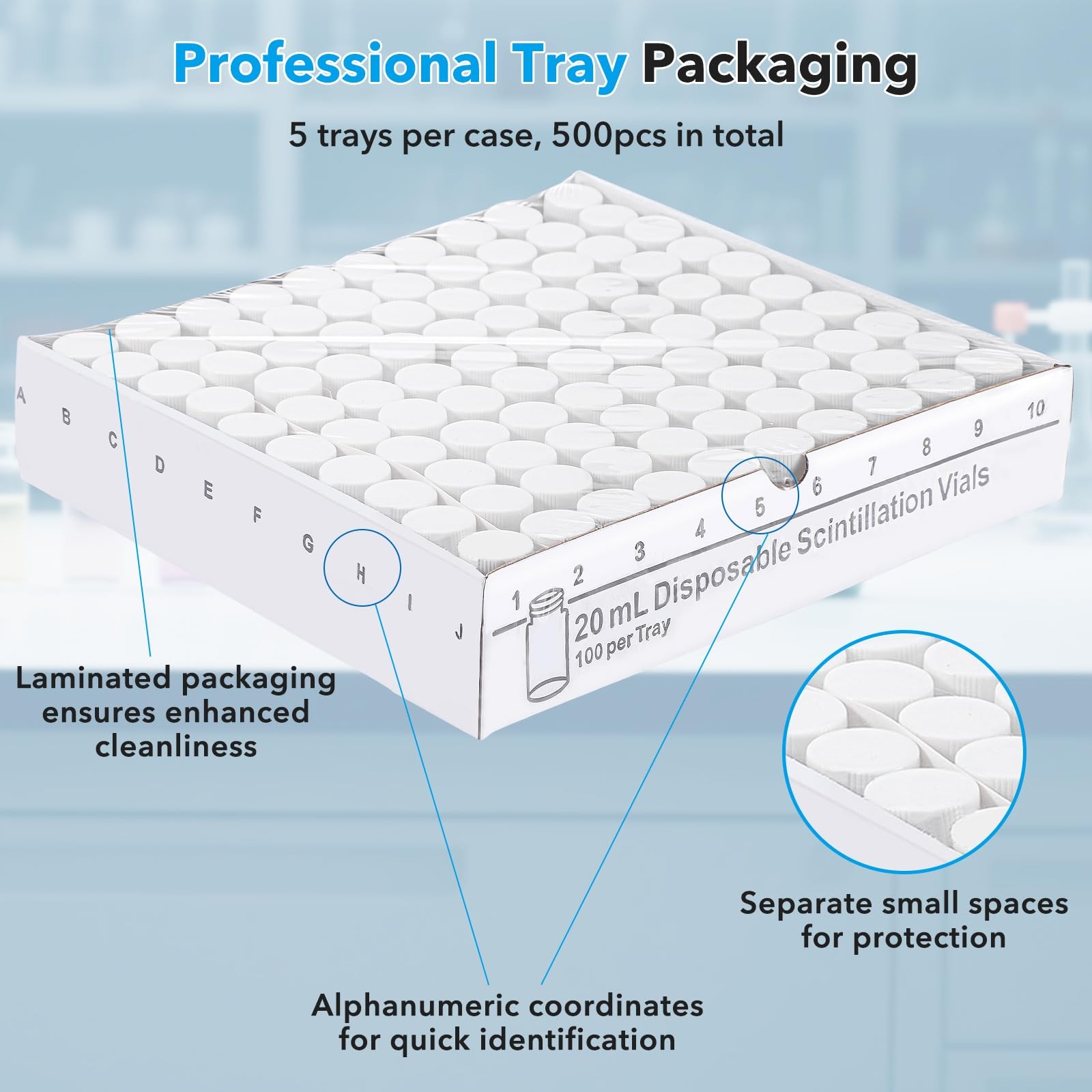 ** NEW 20 mL Borosilicate Glass Vials | 500 Pack | Screw Cap | Lab Use